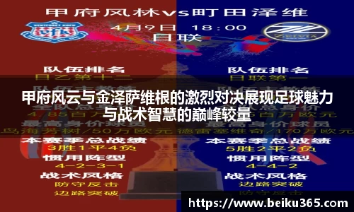 甲府风云与金泽萨维根的激烈对决展现足球魅力与战术智慧的巅峰较量
